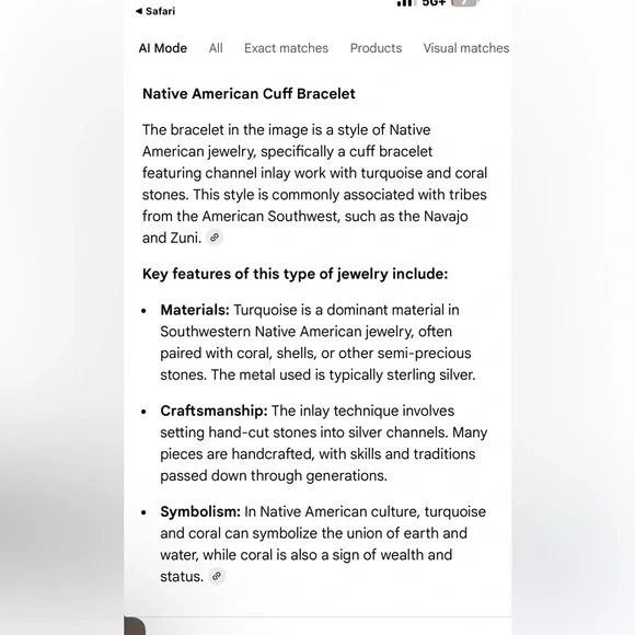 Navajo Zuni Handmade Turquoise Coral Stones Mosaic Bracelet. Vintage - Picture 3 of 9